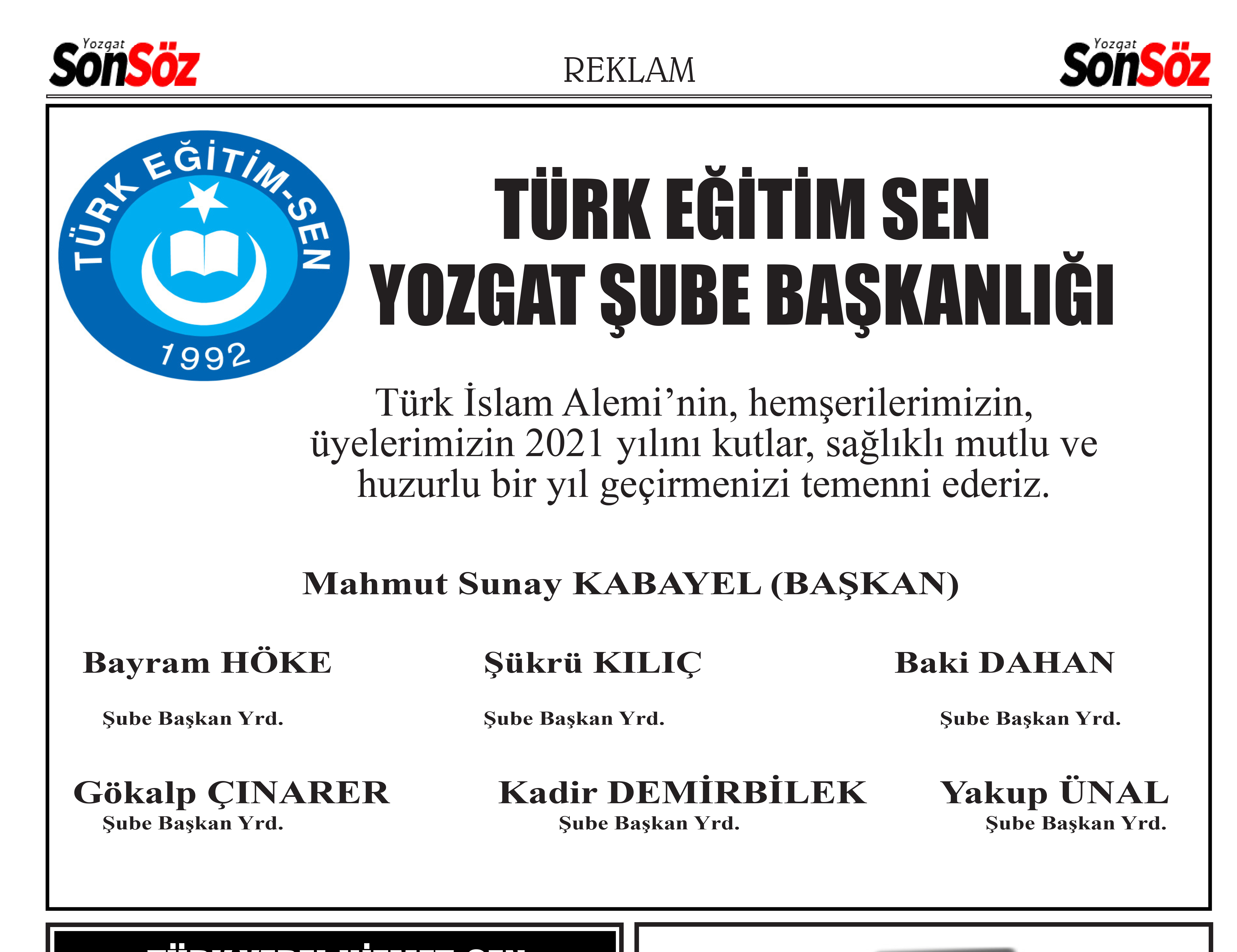 Türk Eğitim-Sen'den kutlama